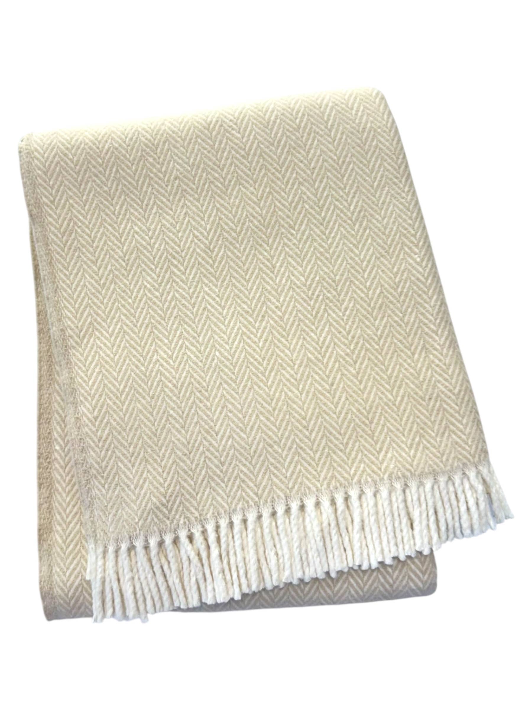 355 - Herringbone Plush Throw: Sky