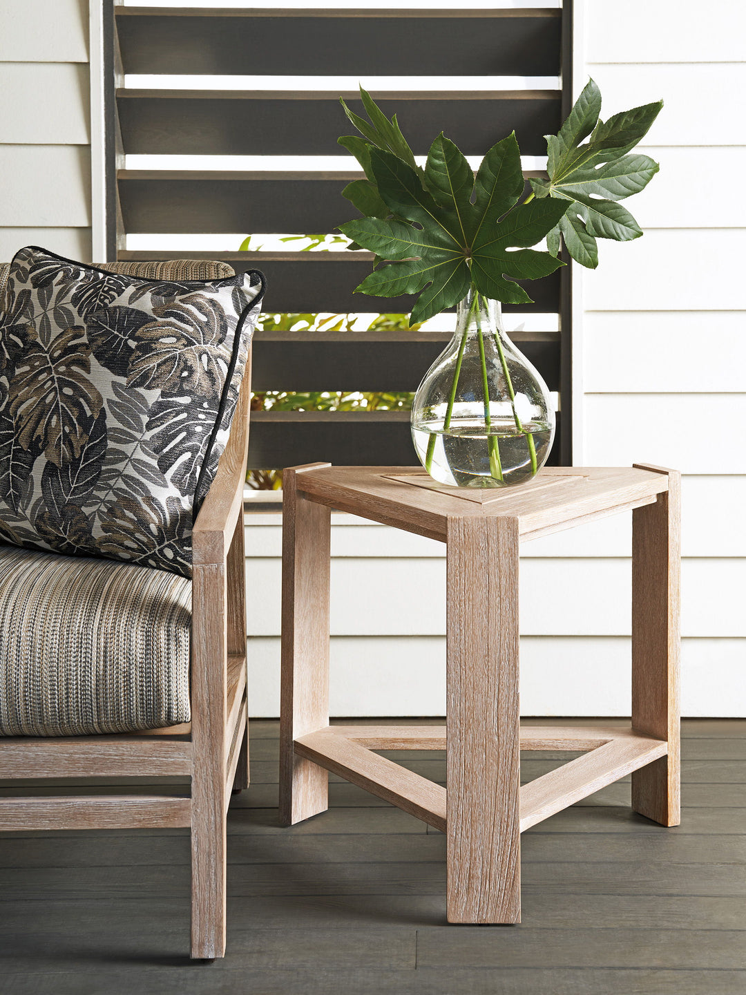 Stillwater Cove - Triangular End Table - Dark Brown