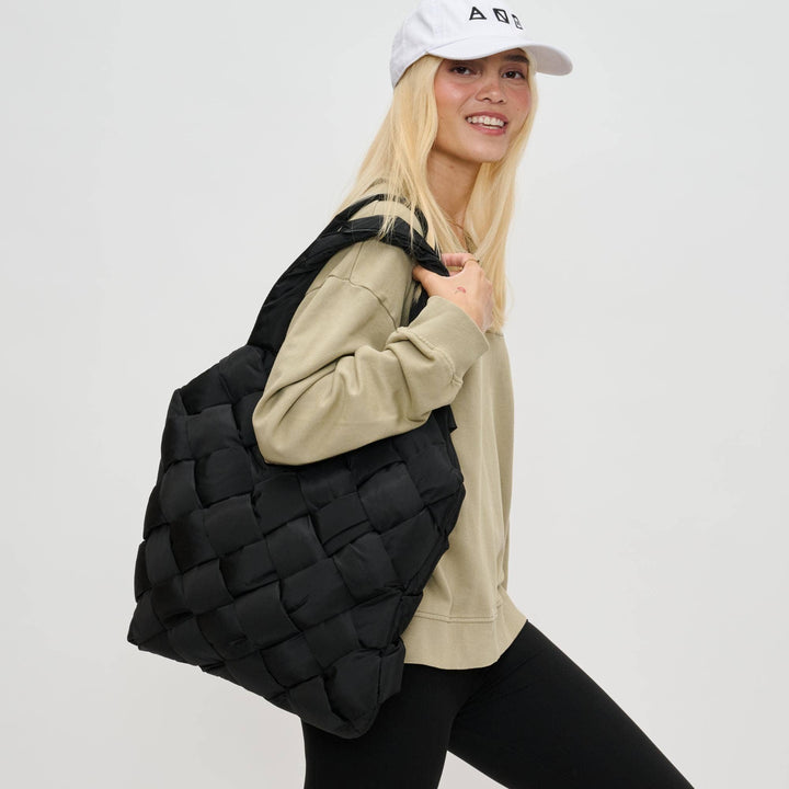 Illumine Woven Nylon Tote: Nude