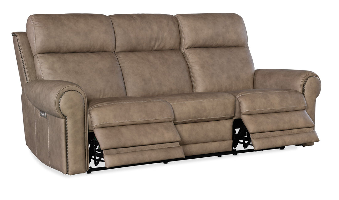 Duncan - Power Sofa With Power Headrest & Lumbar - Light Brown