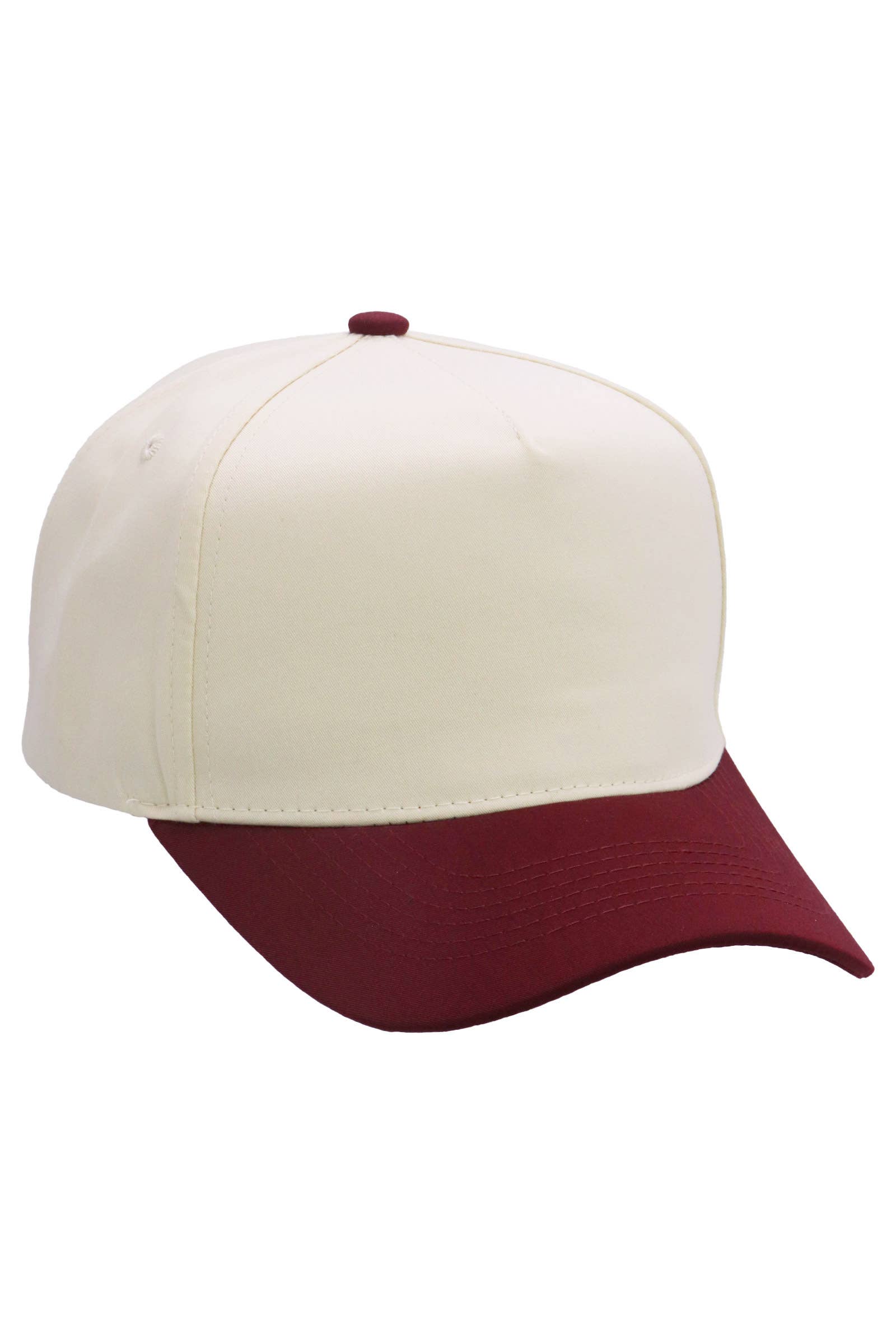 Two Tone Beige Upper Five Panel Baseball Cap: Beige/Aqua / One Size
