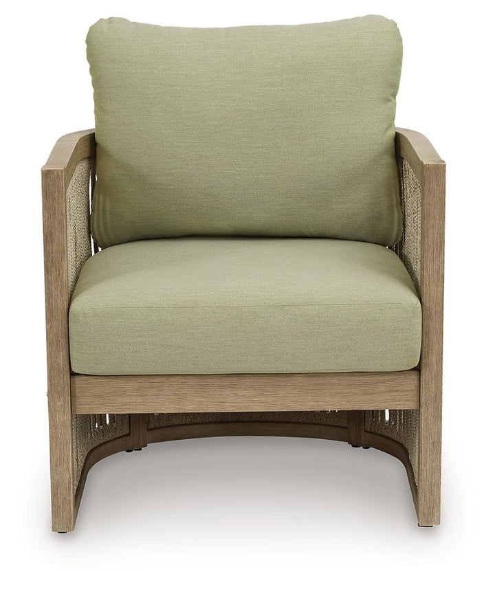 Serena Shores - Beige / Green - Lounge Chair With Cushion (Set of 2)