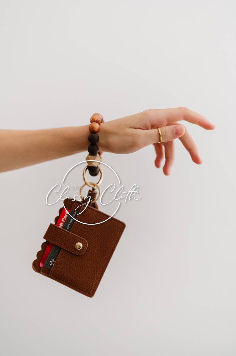 Wristlet Keychain Wallet - Tan RTS