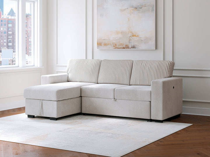 Wohlen - Alloy - 2-Piece Sectional With Pop Up Sleeper And LAF Corner Chaise
