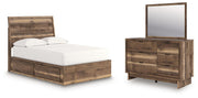 Chirason - 3 Pc. - Full Panel Storage Bed, Dresser And Mirror - Brown