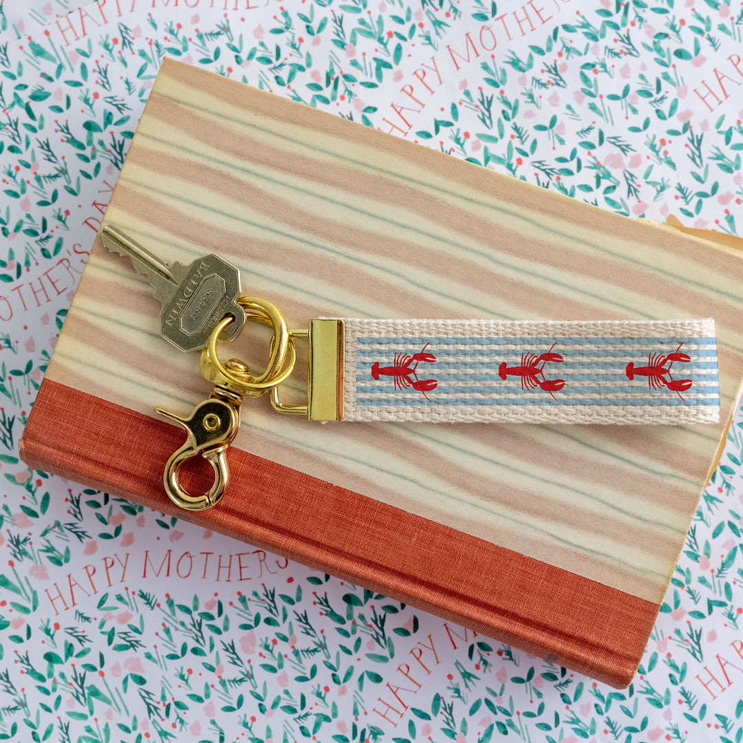 Lobster Blue Stripe Keychain