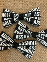 Asshole Black & White Bow Tie Standard Size