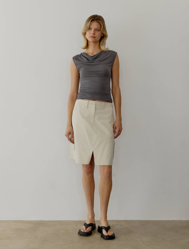 The Ali Top | Cowl Neck Sleeveless Top: BLACK / MEDIUM