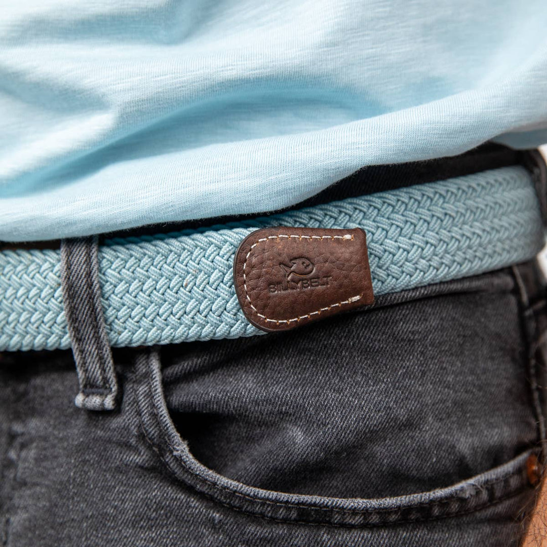 Cloud blue elastic braided belt: Size 2