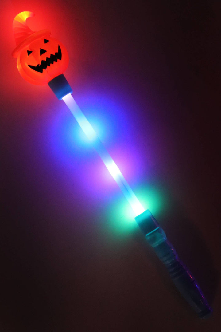 Halloween Pumpkin Skull Head Light Stick Wand: ASSORTED / ONE SIZE