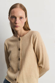 The Molly Cardigan | Lightweight Cropped Cardigan: SAND / SMALL