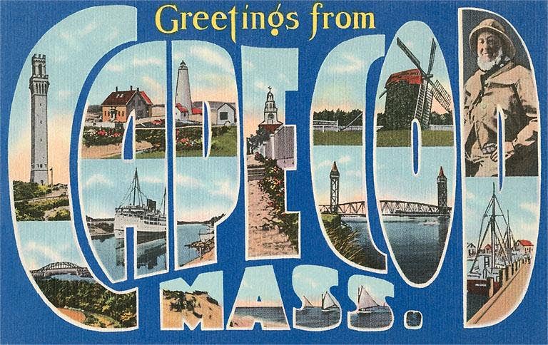 MA-869 Greetings from Cape Cod, Mass - Vintage Image, Postcard