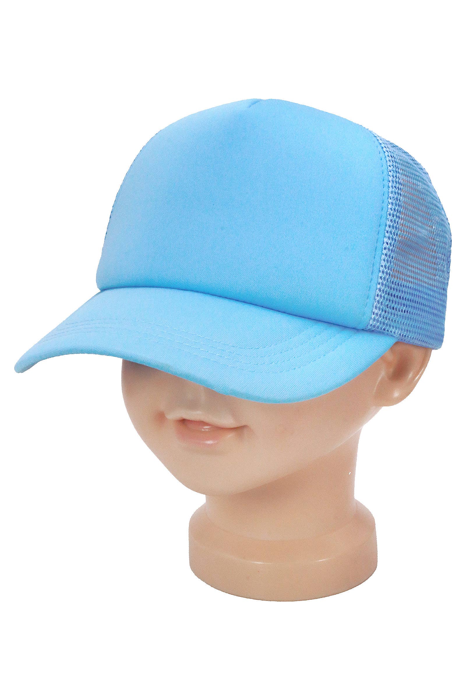 Kids Five Panel Sponge Padded Trucker Hat: WHITE / ONE SIZE