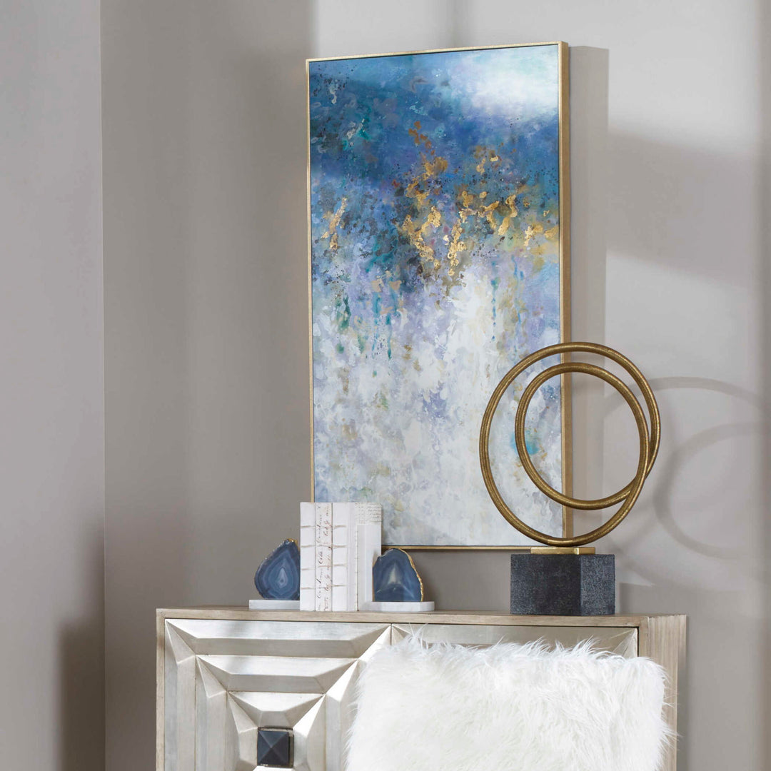 Floating - Abstract Art - Blue