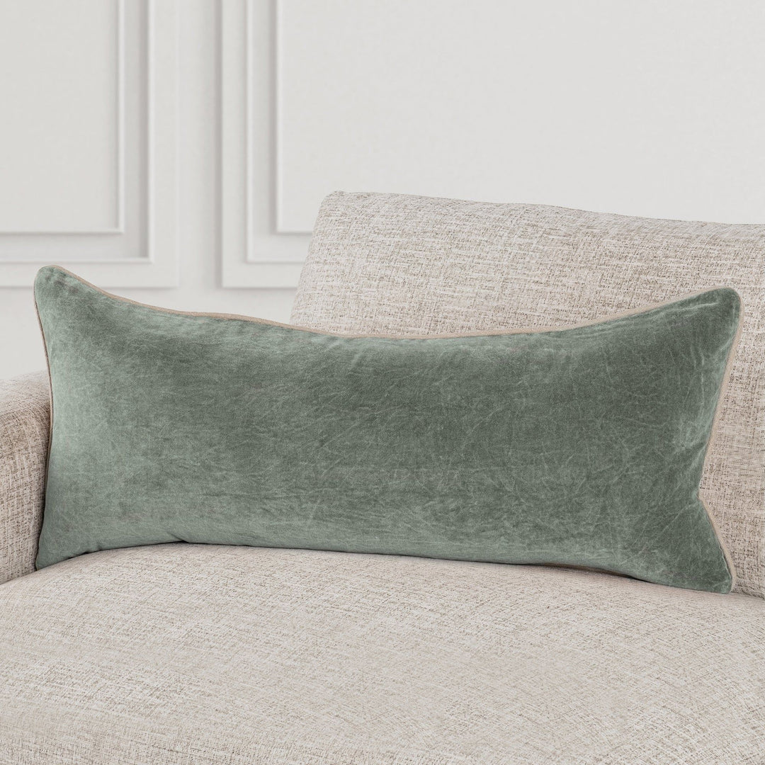 Heirloom - 16" x 36" SLD Velvet Pillow - Bay Green