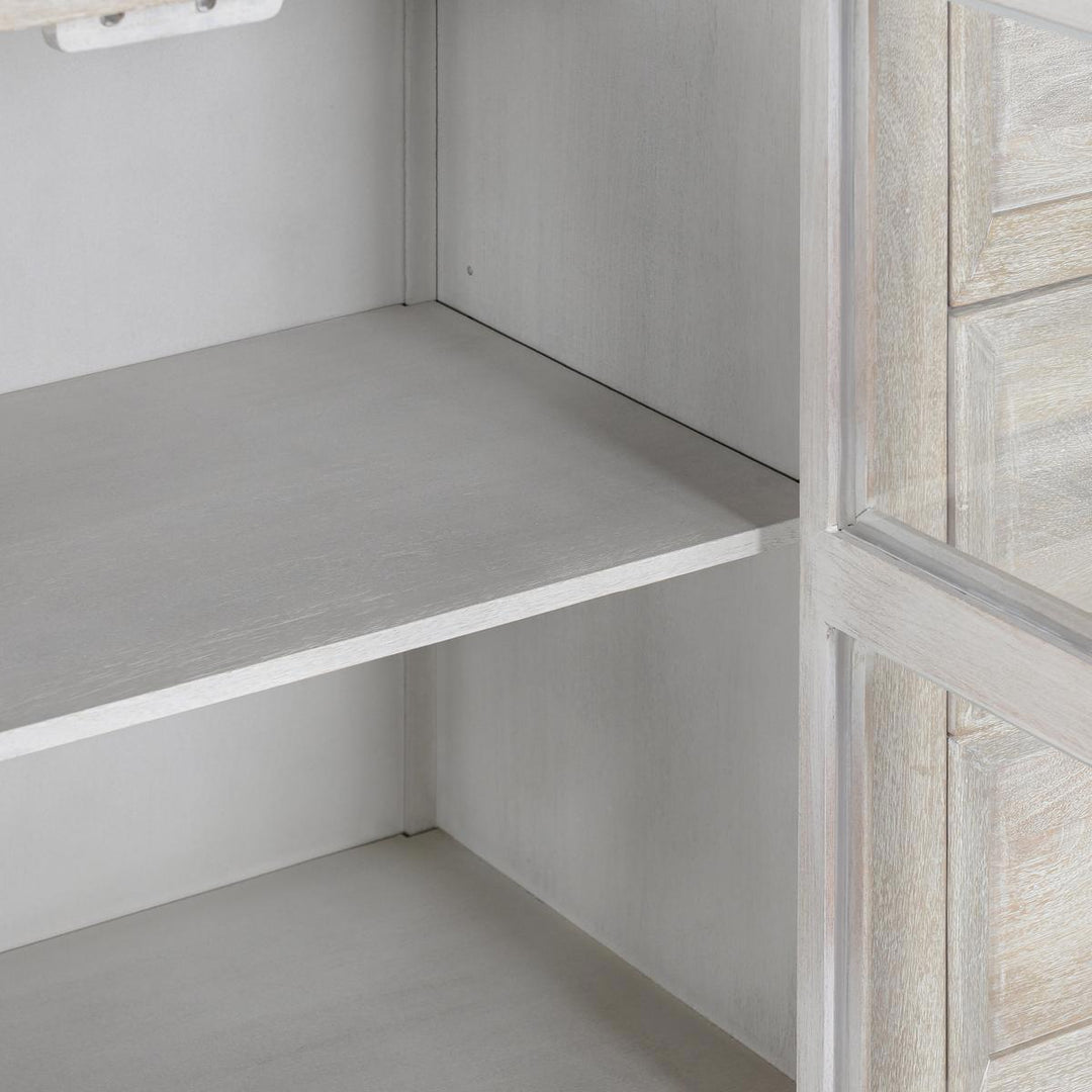 Isha - 3 Drawers 2 Door Cabinet - White Washed