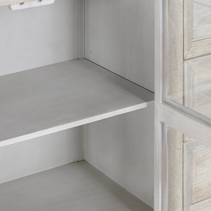 Isha - 3 Drawers 2 Door Cabinet - White Washed
