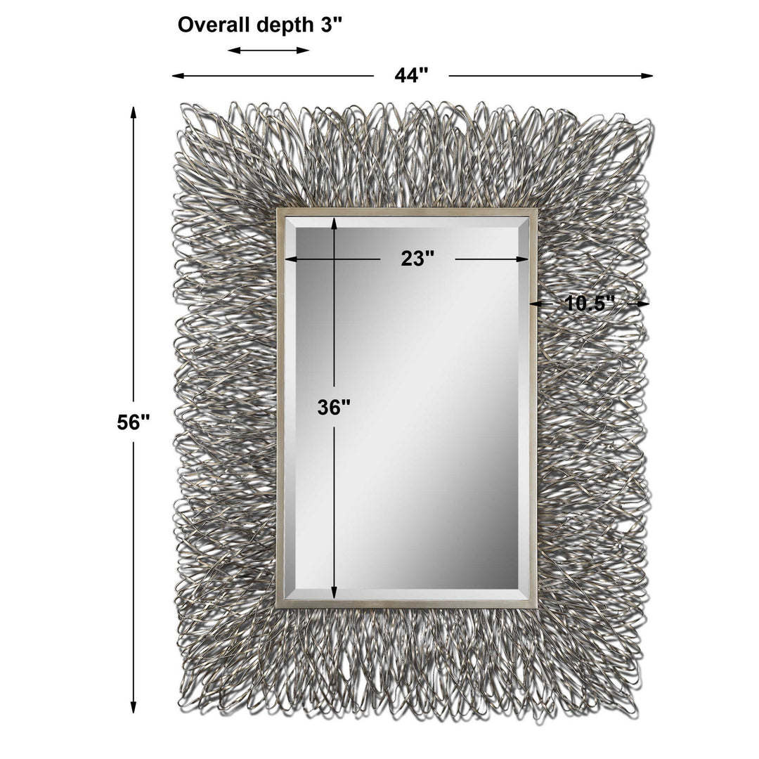 Corbis - Decorative Metal Mirror - Pearl Silver