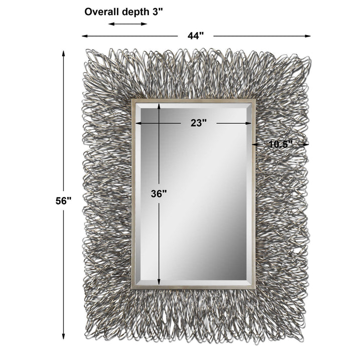 Corbis - Decorative Metal Mirror - Pearl Silver