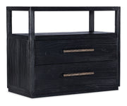 Linville Falls - Shou Sugi Ban 2-Drawer Nightstand - Black