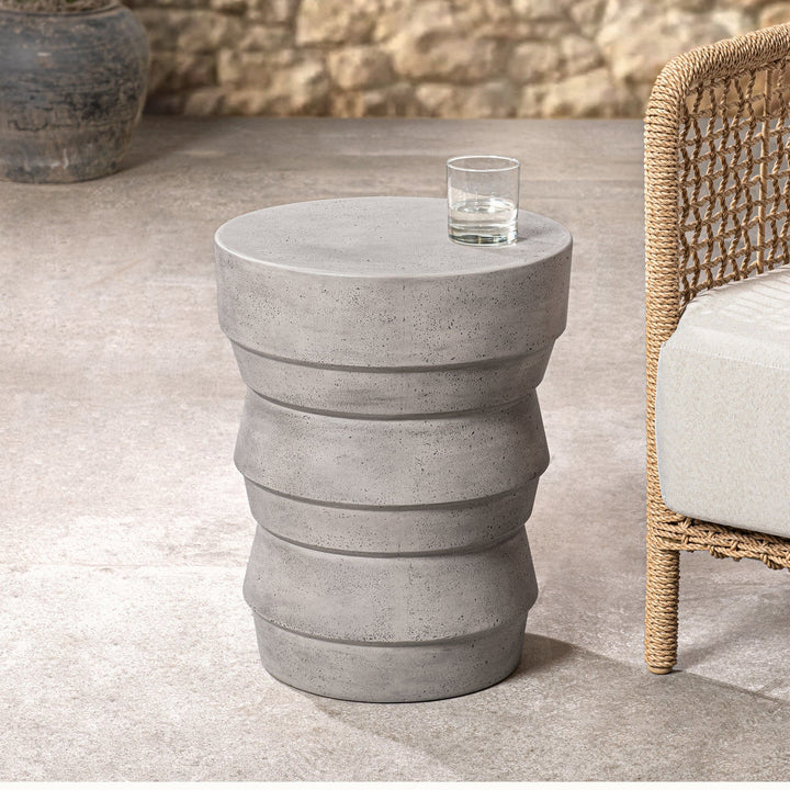 Anora - Outdoor Accent Table - Light Gray