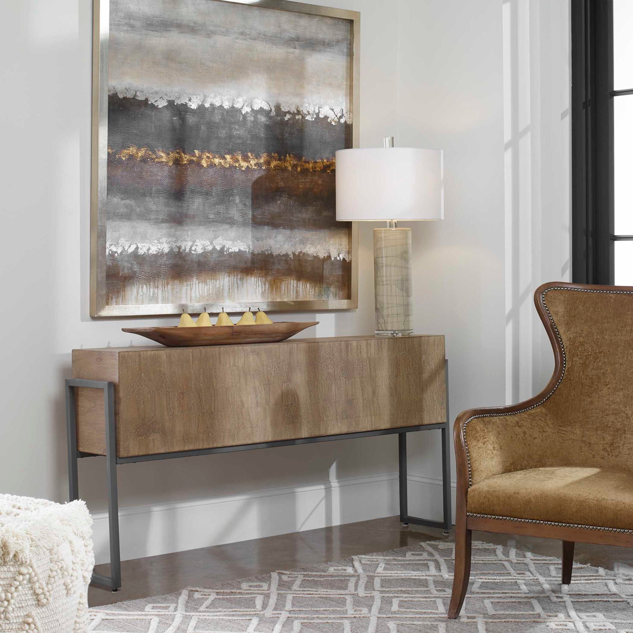 Nevis - Contemporary Console Table - Light Brown