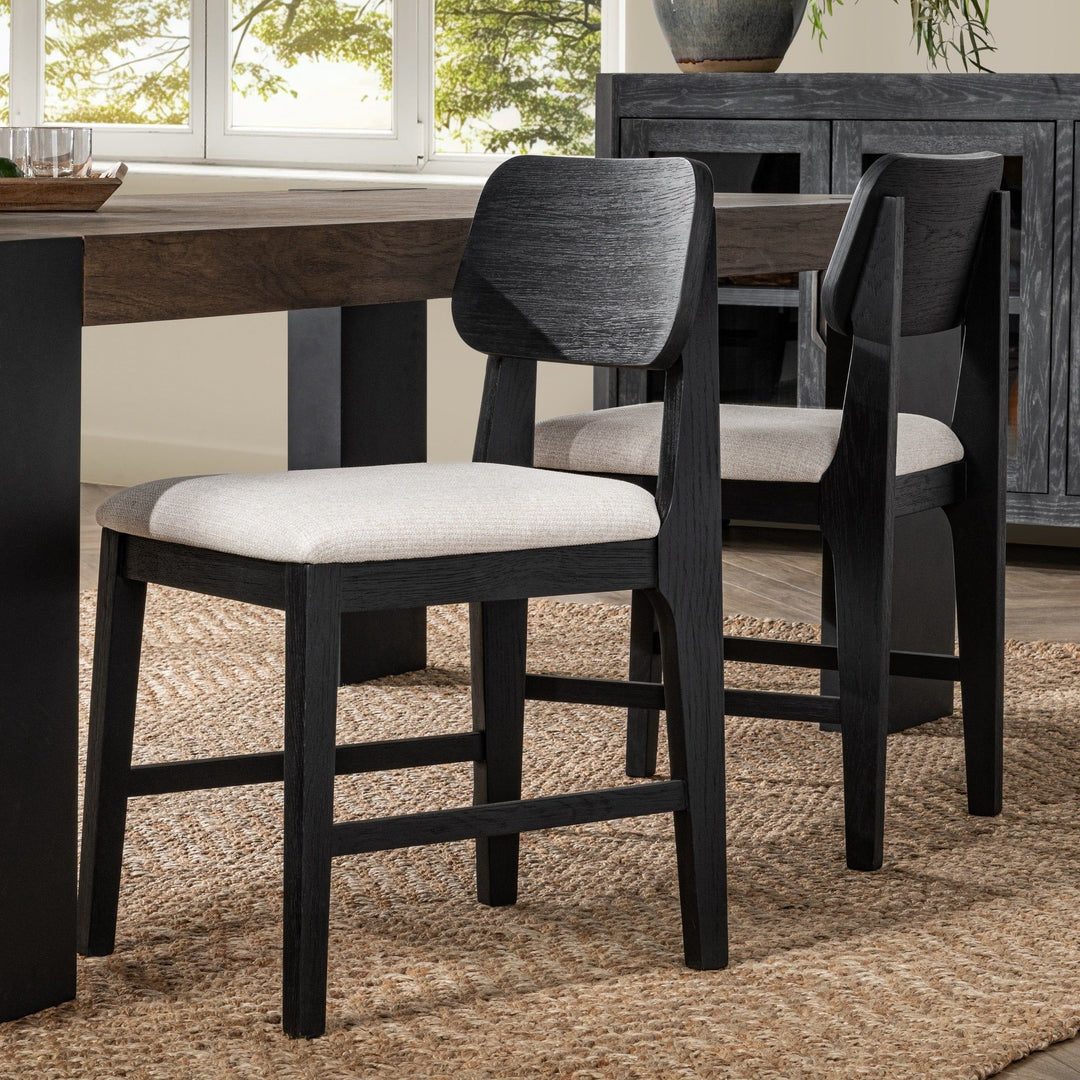 Deaven - Upholstered Dining Chair (Set of 2) - Oak Black
