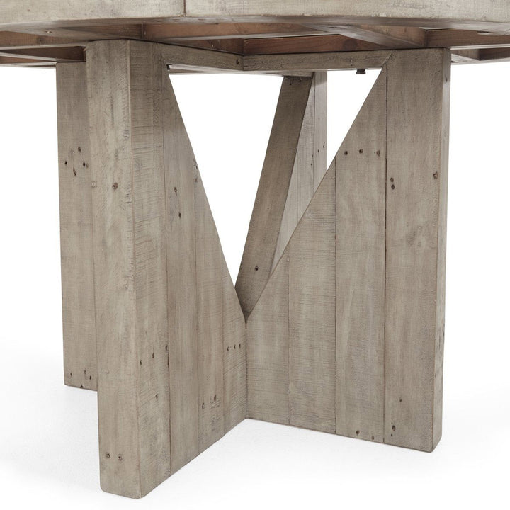 Vincent - Round Dining Table - Distressed Gray