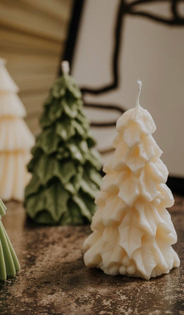 Christmas Tree Candles: Green / 1 / Swirl Christmas tree