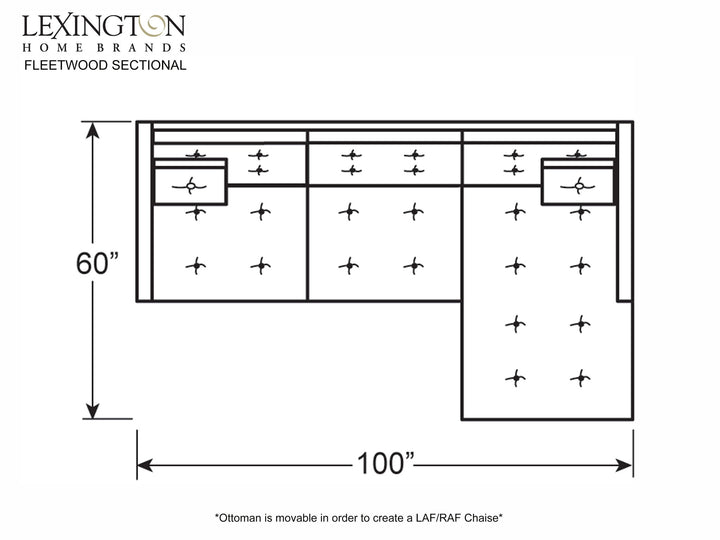 Lexington Upholstery - Fleetwood Bi-Sectional - Light Blue