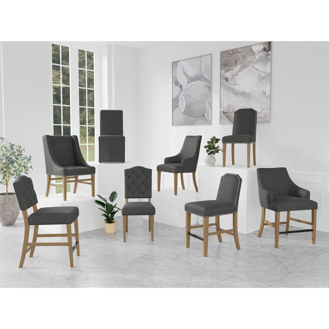 Mix-N-Match Chairs - Button Tufted Upholstered Stool