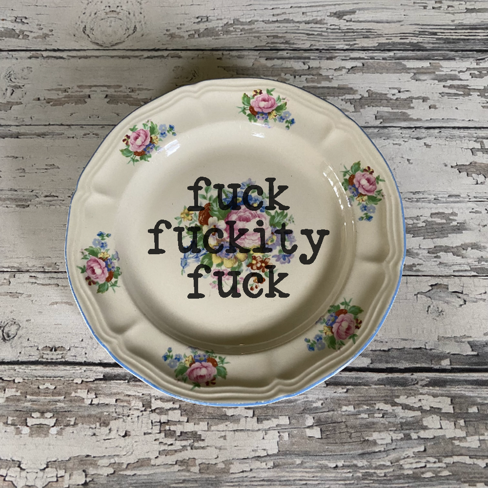 Upcycled Funny Plates, Fuck Fuckity, Sarcastic, Gift Shop