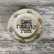 Upcycled Funny Plates, Fuck Fuckity, Sarcastic, Gift Shop