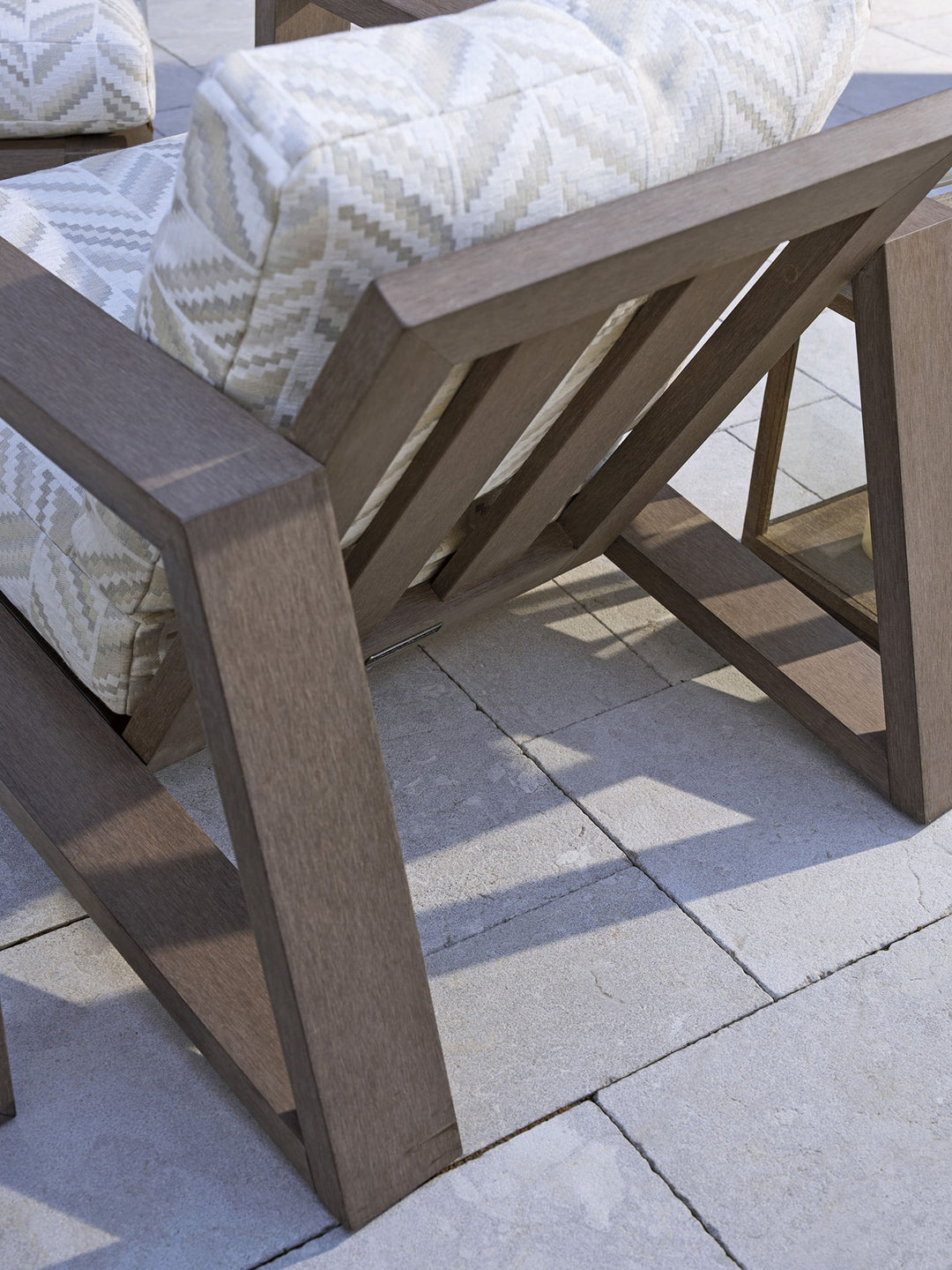 Mozambique - Lounge Chair - Beige / Dark Brown