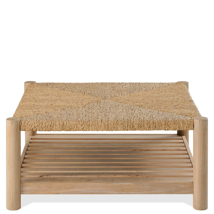 Rosalie - Woven Square Coffee Table - Light Brown