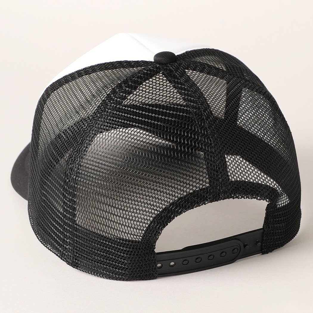 White Foam Front Colored Mesh Back Trucker Hat