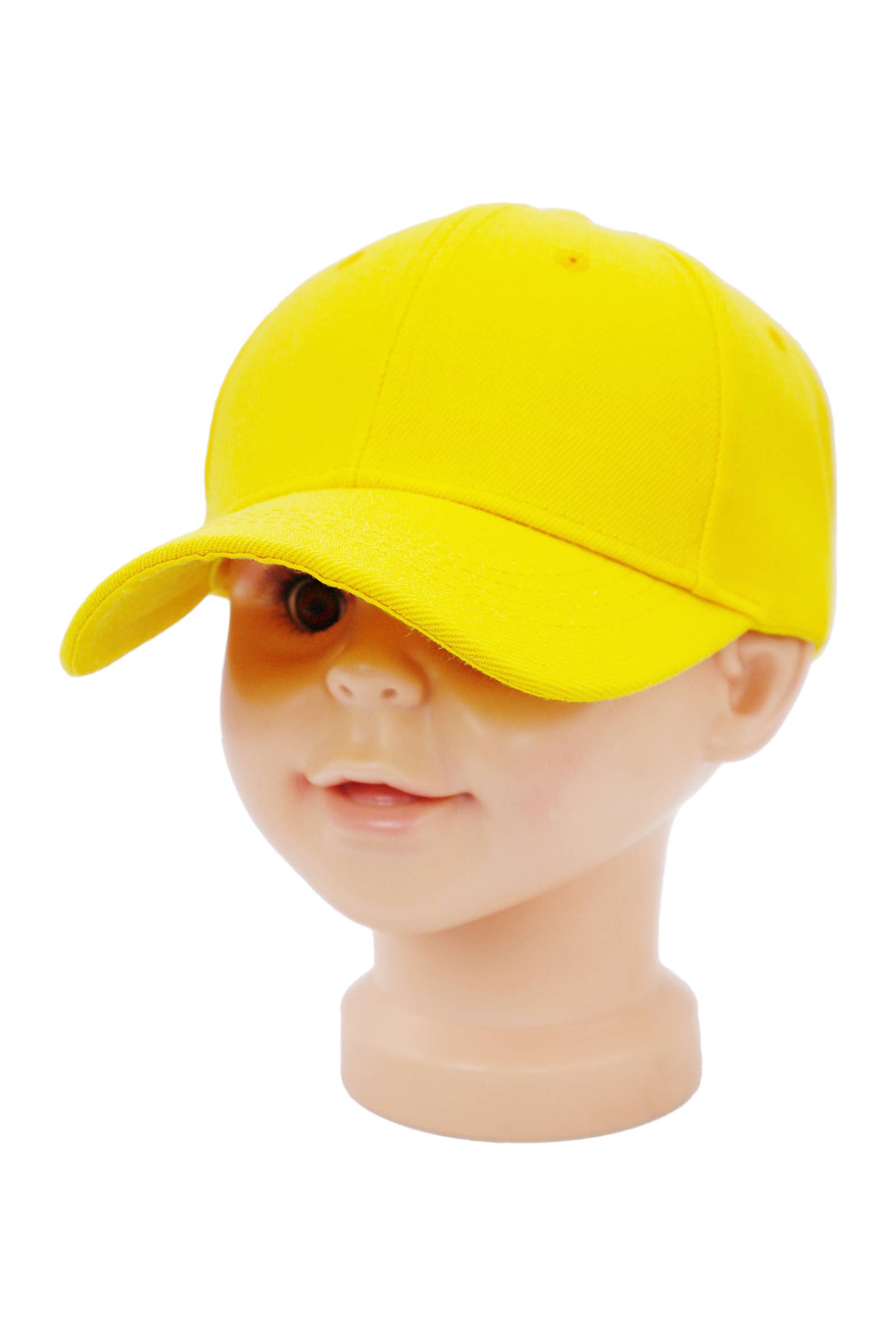 Kids Twill Acrylic Velcro Back Baseball Cap: White / One Size