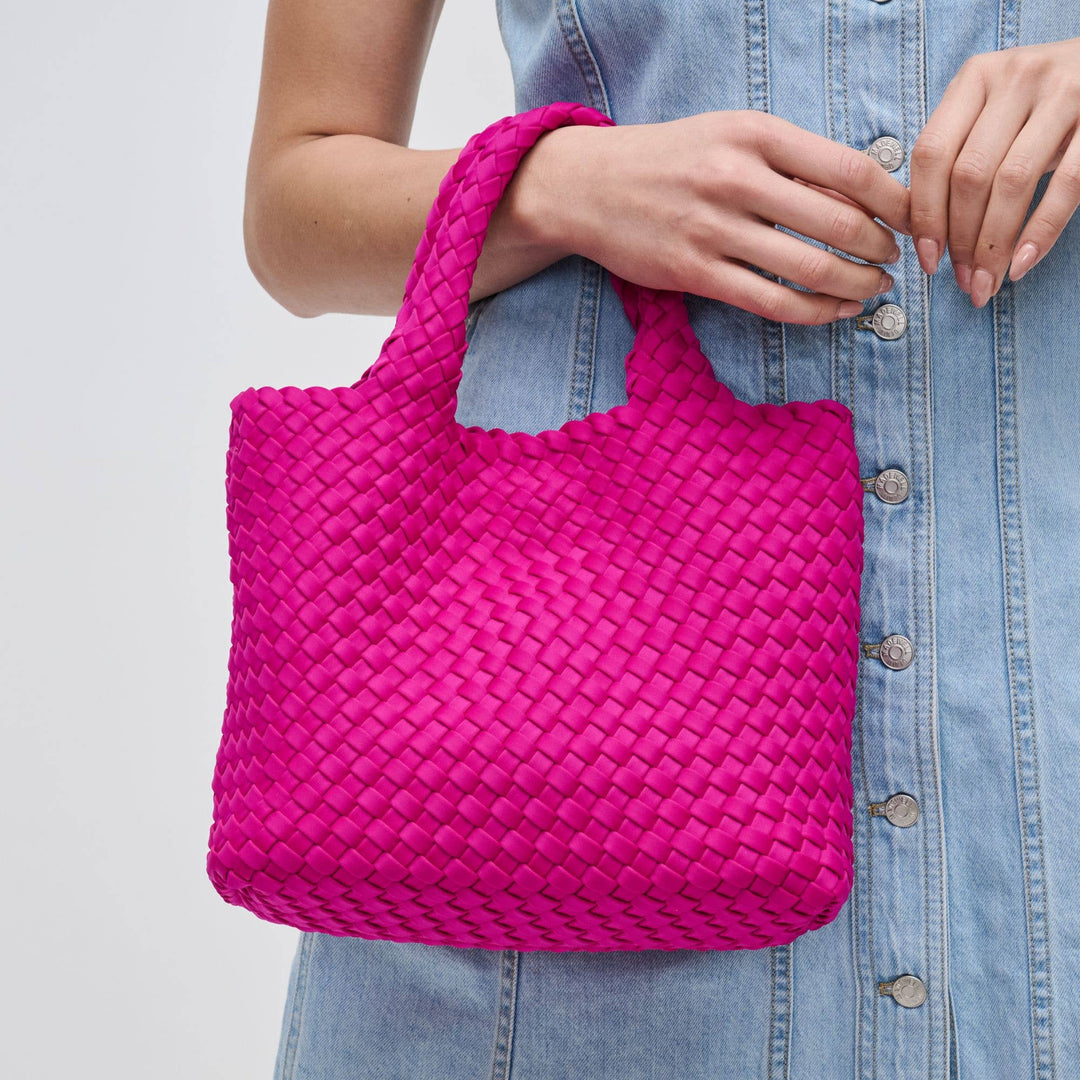 Sky's The Limit - Small Woven Neoprene Crossbody: Sand Black