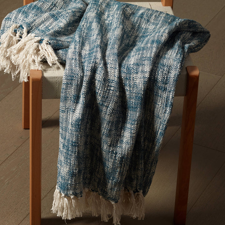 Chambray Ways Throw Blanket: Blue