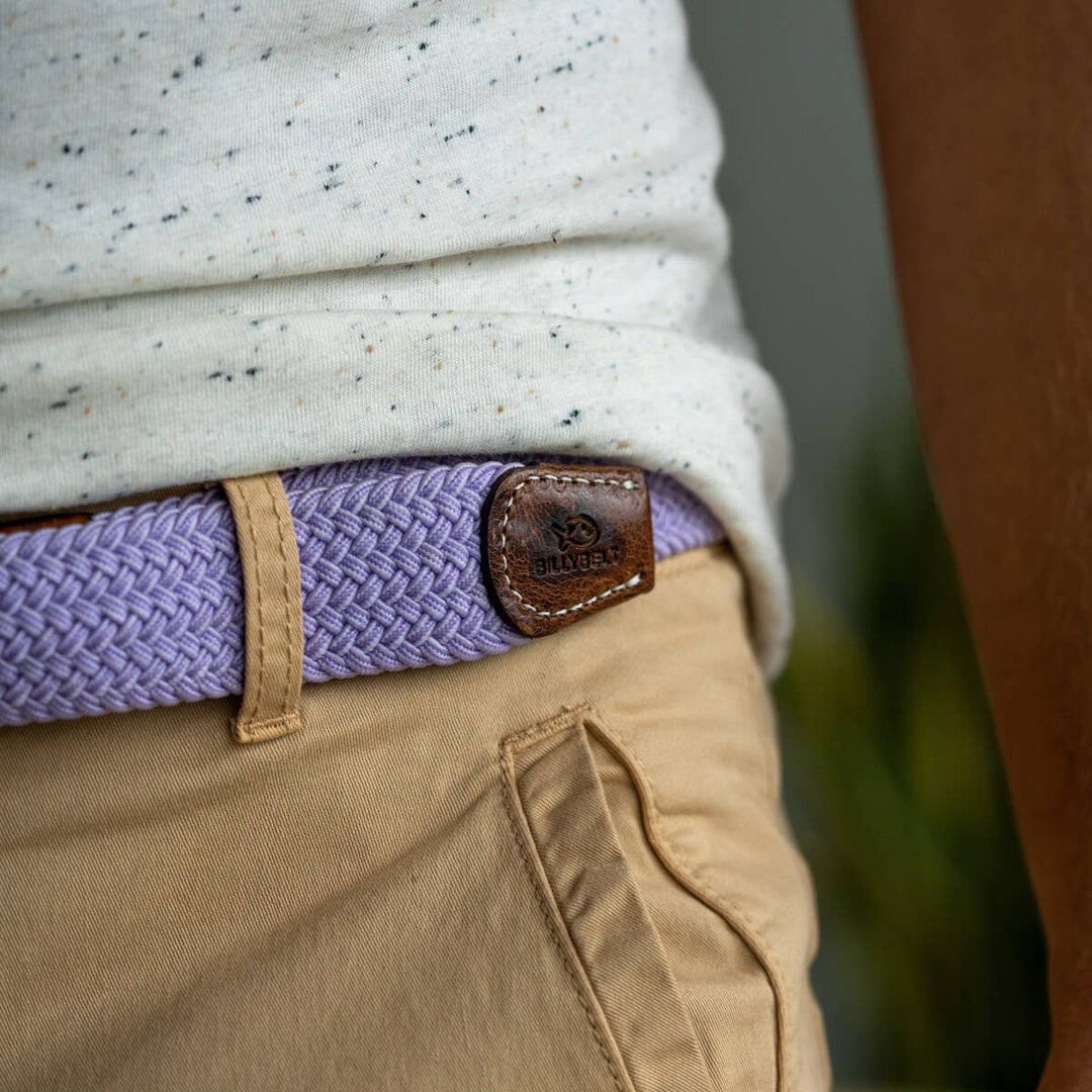 Lavender elastic braided belt: Size 2