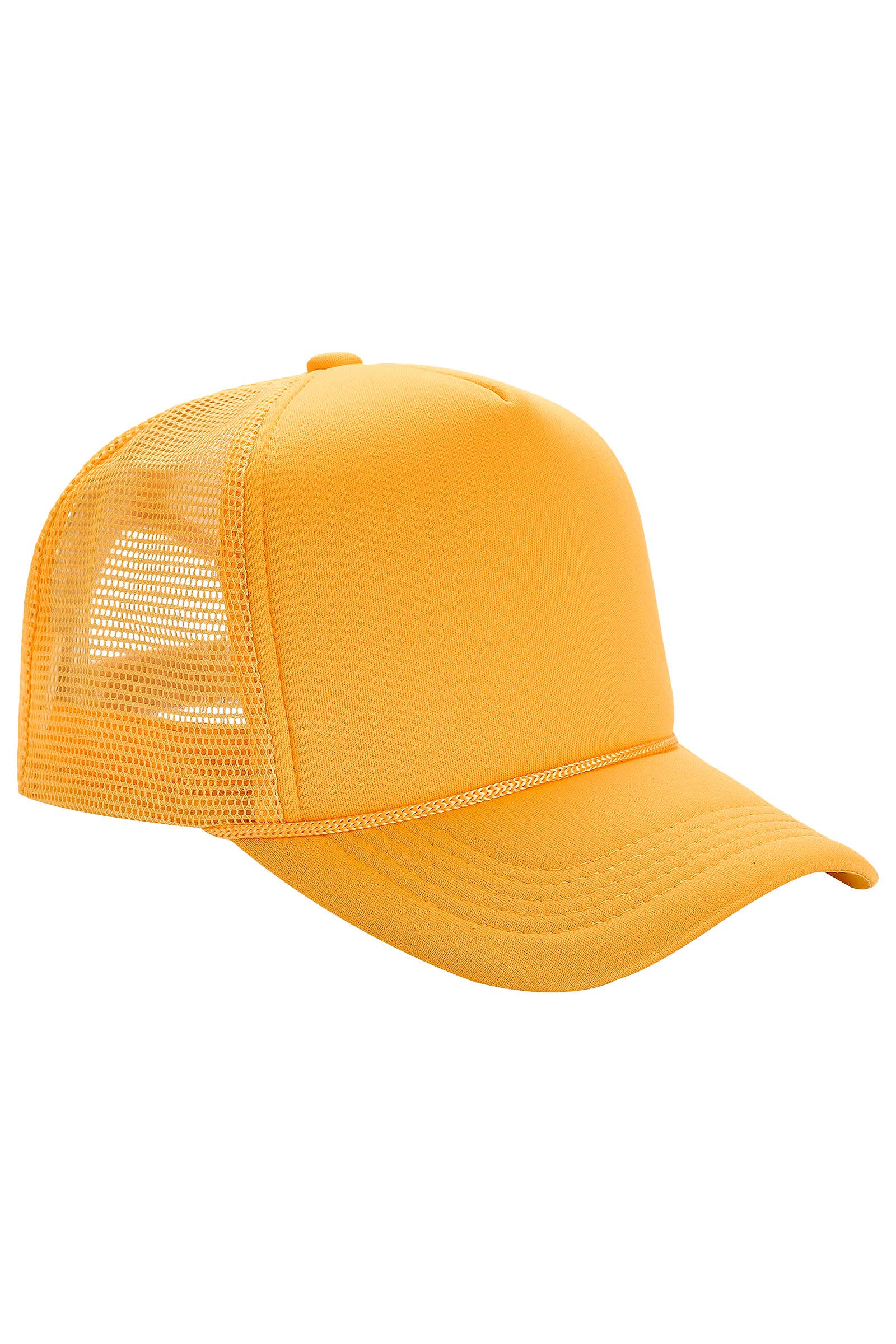 Solid Five Panel Foam Trucker Hat: BLACK / ONE SIZE