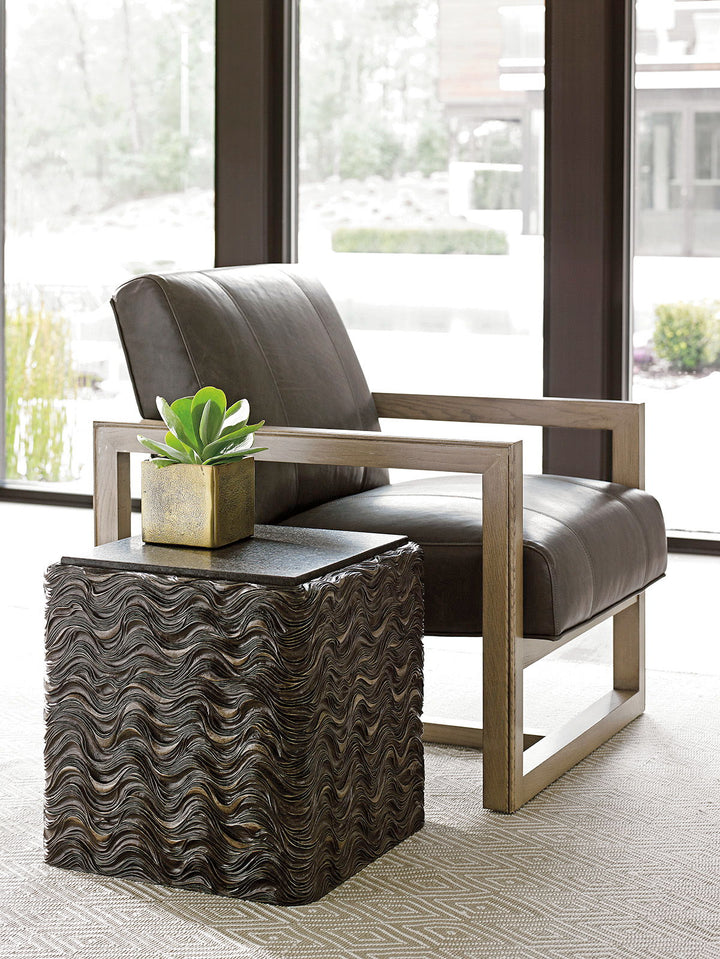 Shadow Play - Talk Of The Town Cube End Table - Dark Gray
