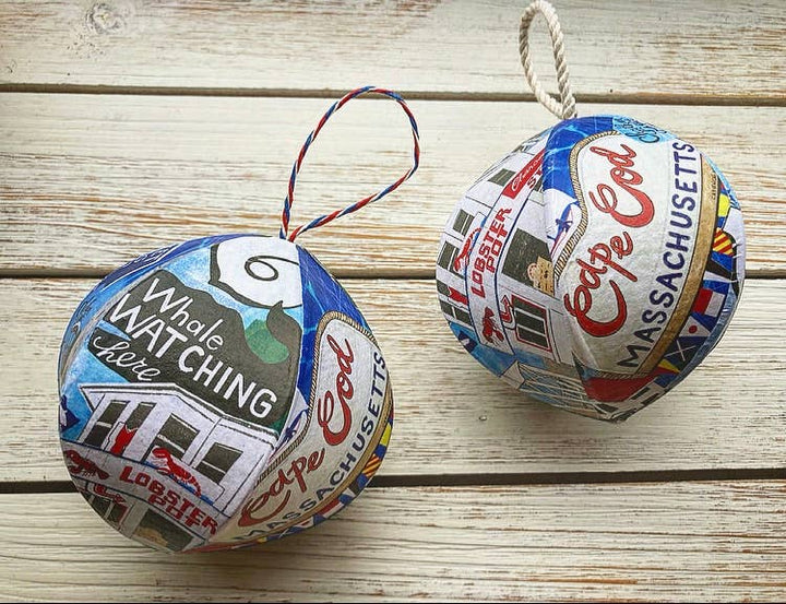 Hand-Drawn Cape Cod Handmade Mini-Globe- Custom Town Sign