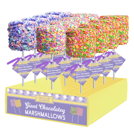 Giant Marshmallow Pops - Spring Assorted: 12 pack with display