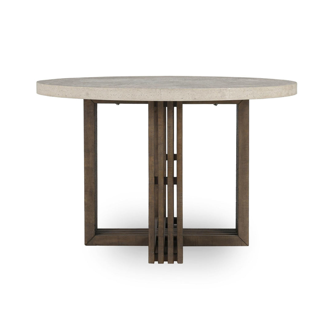 Aspen - Round Dining Table - Distressed Brown/Antique White