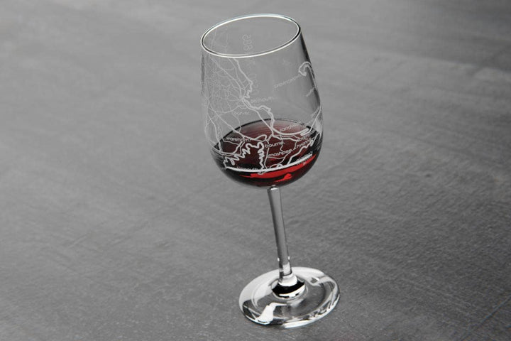 Cape Cod MA Map Stemmed Wine Glass