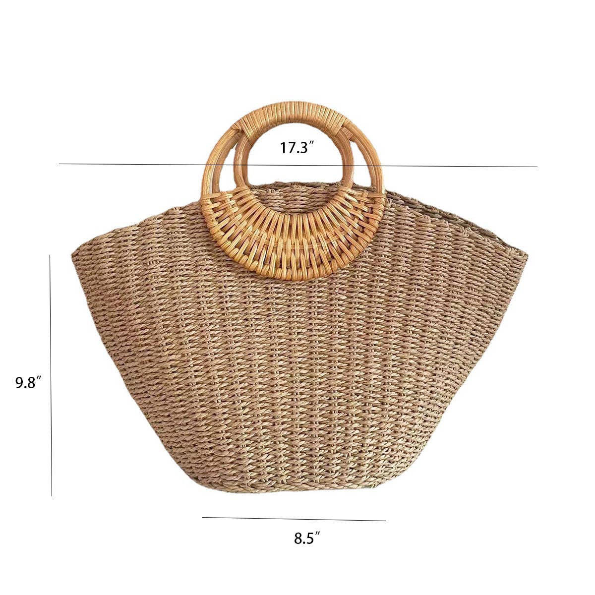 SUMMER BEACH SEA STRAW RATTAN TOTE CLUTCH BAGS_CWAB0814: Beige / (OS) 1