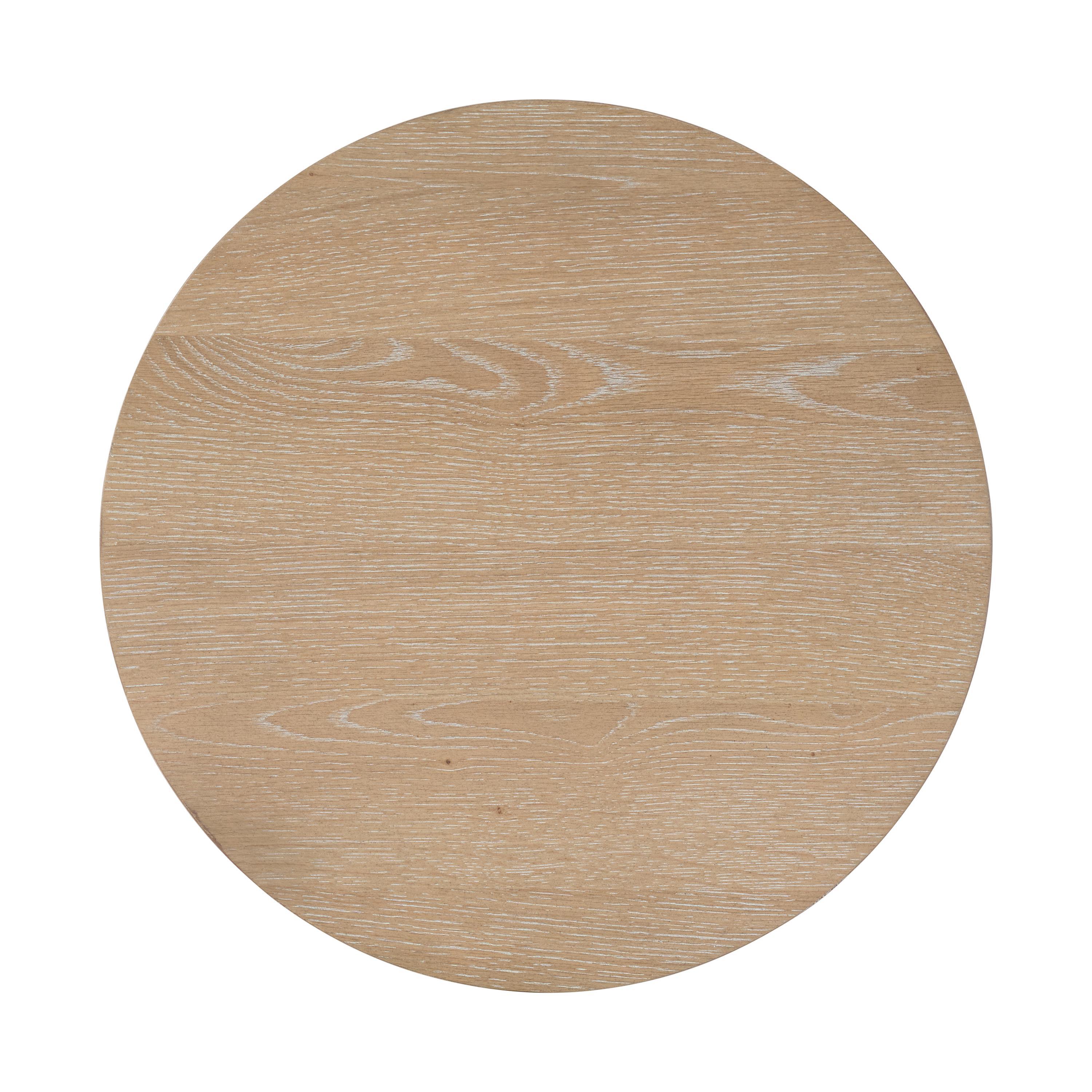 Rosalie - Woven Round Chairside Table - Light Brown