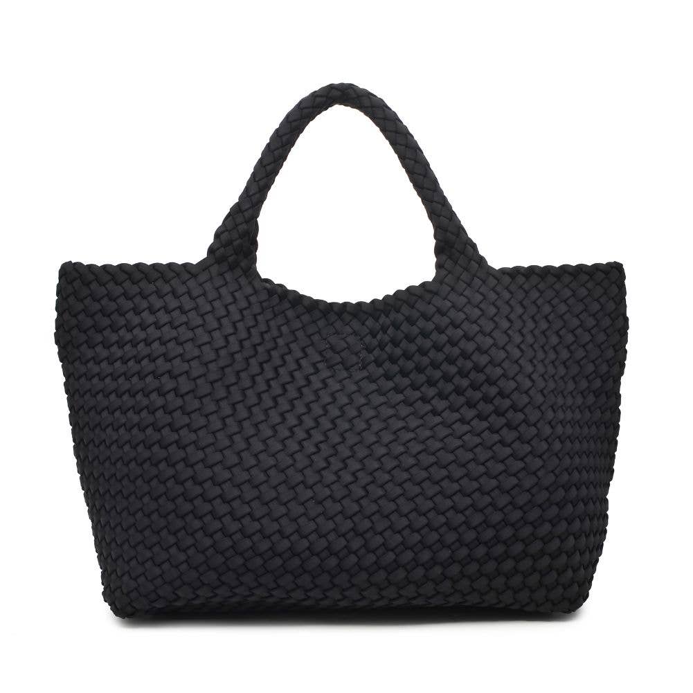 Sky's The Limit - Large Woven Neoprene Tote: Navy Nude