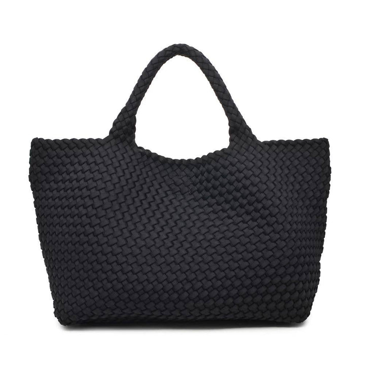 Sky's The Limit - Large Woven Neoprene Tote: Navy Nude